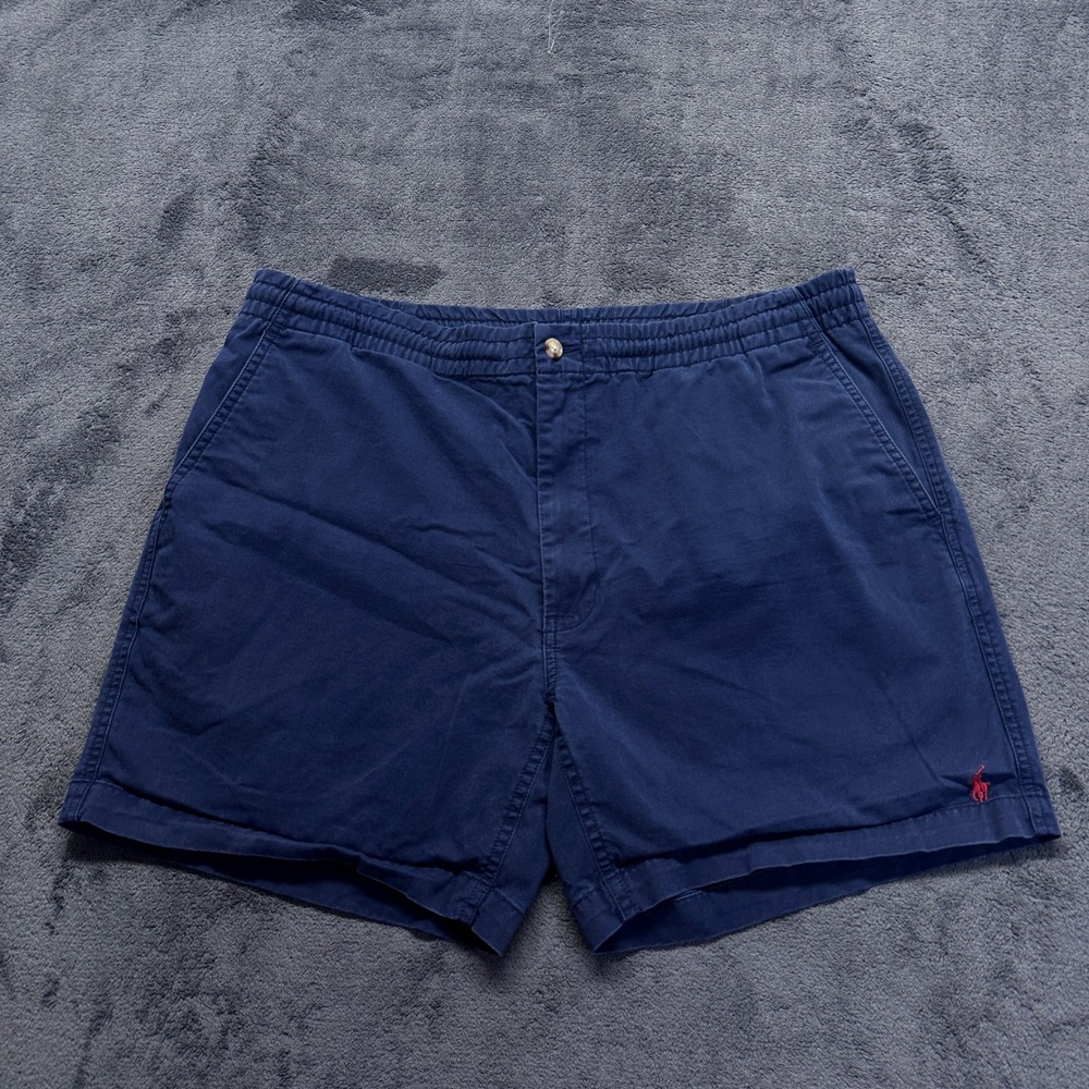 Polo Ralph Lauren Shorts Mens XL Navy Blue Classic Fit 6 Inch Chino Drawstring
